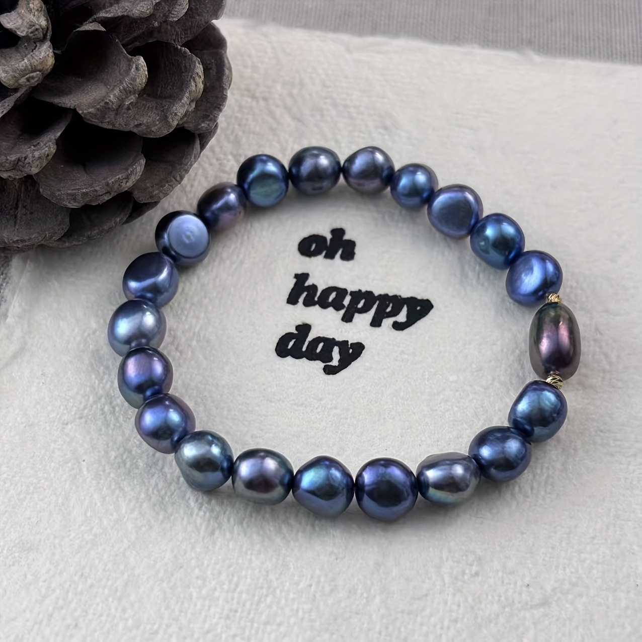 Natural Freshwater Pearl Irregular Design Bracelet, Unique Hue